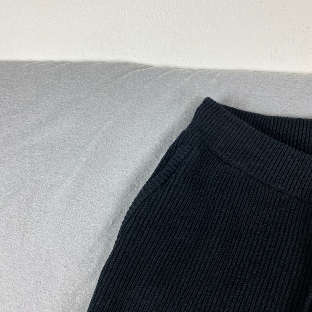 Alo Yoga Mens Domain Rib Knit Sweatpants Medium Black Cotton Blend M5210R - Picture 7 of 13